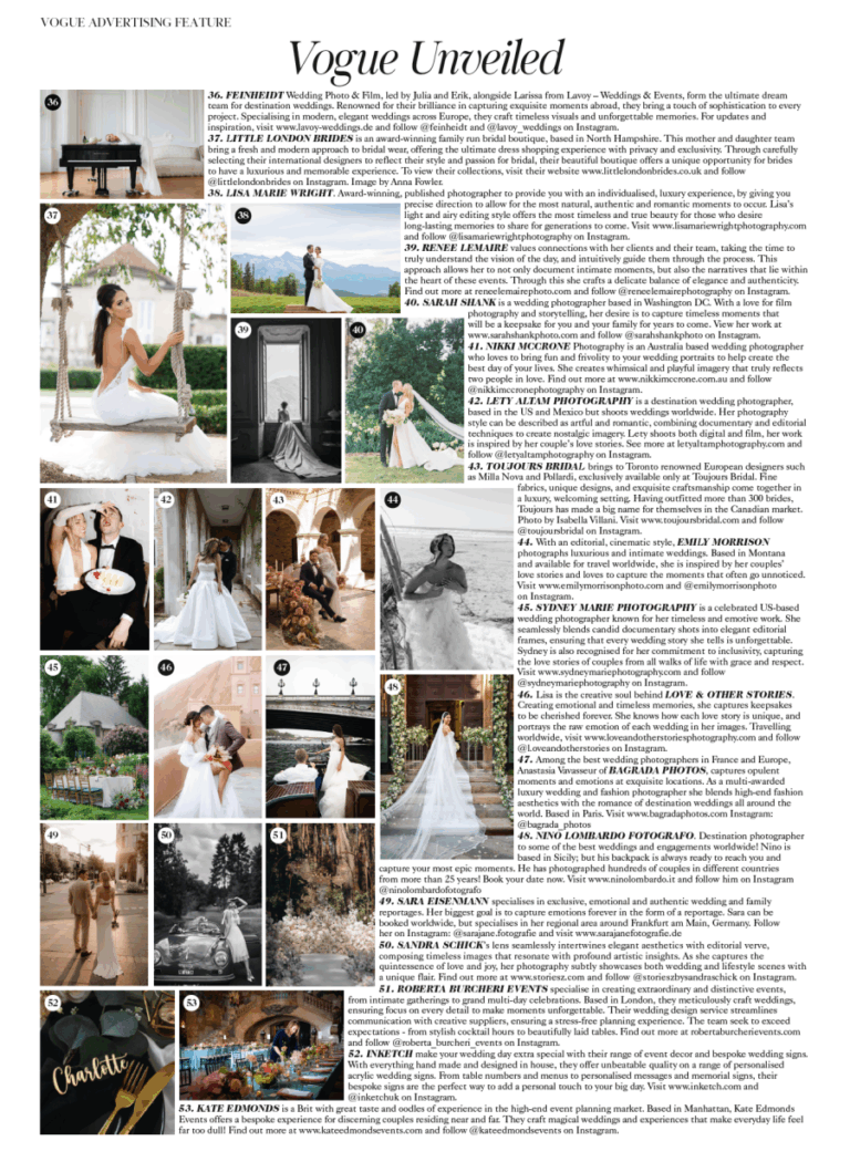 Vogue-Luxus-Hochzeit